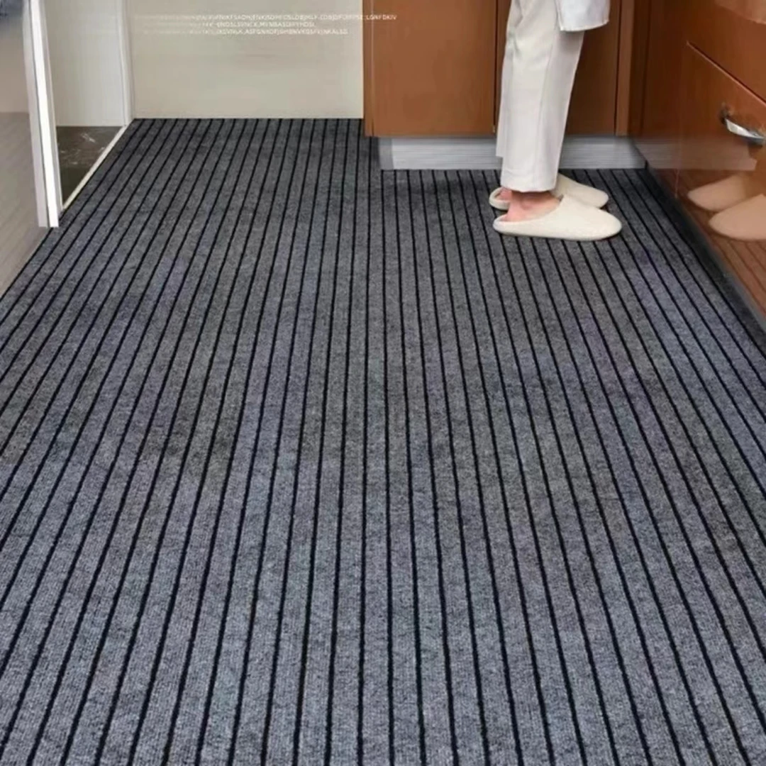 厨房防滑防油防水地垫TPR材质脚垫长方形条纹耐脏入户门垫家用门