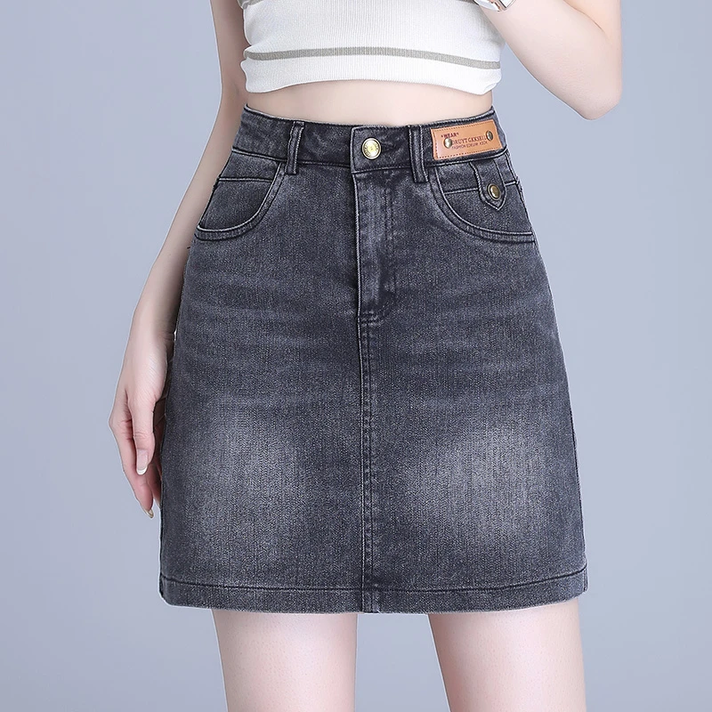 黑色牛仔短裙半身裙女夏季薄2024新款韩版显瘦包臀裙小个子休闲裙