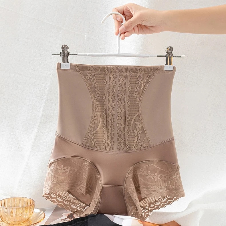 范芙妮奢华高腰无痕塑身成人内裤舒适显瘦遮肉女士蕾丝三角裤2228