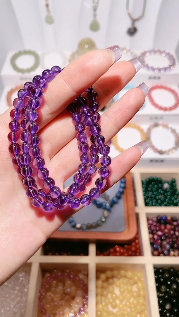 【闪购商品】水晶手链未镶嵌紫水晶三圈