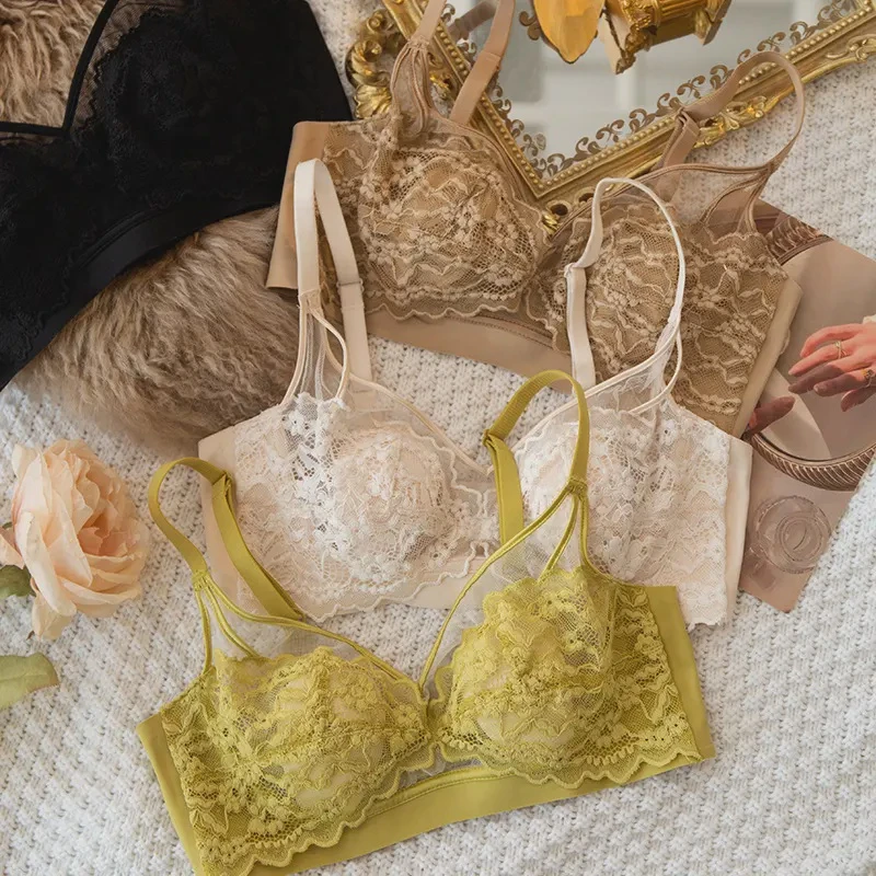 无钢圈兔耳朵胸衣透气超薄果冻条薄款小胸聚拢无痕挂脖女士内衣