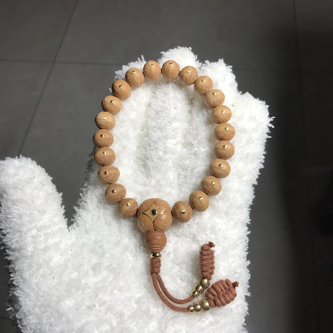 精品树王实心1.12-1.16cm小凤眼菩提镶嵌24k2.0金钉