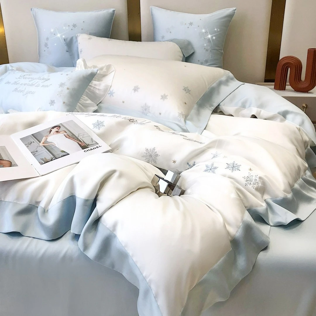 孔龙 冰雪奇缘 高端轻奢凉感兰精莱赛尔天丝四件套 柔软床上用品