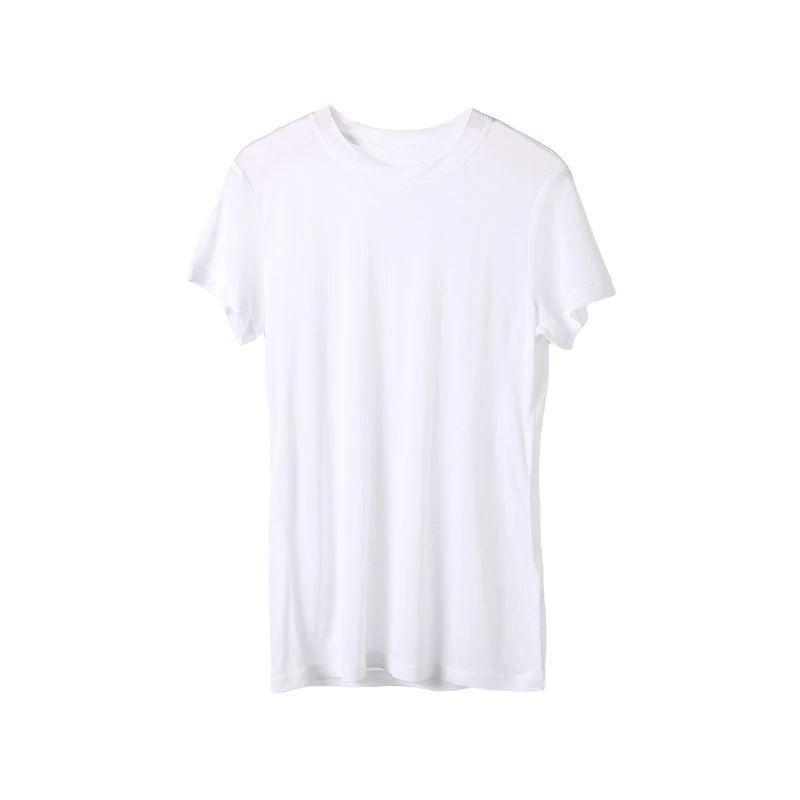 轻奢简约纯色百搭显瘦女士圆领套头短袖T恤--TSS7014