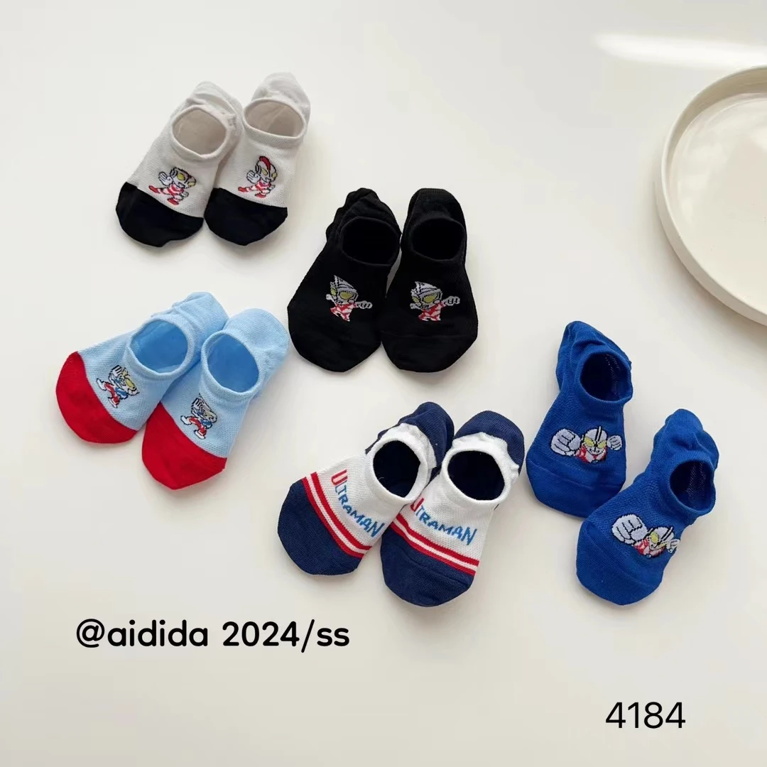 男童夏季薄款隐形船袜短袜浅口网眼袜男宝宝超人地板袜