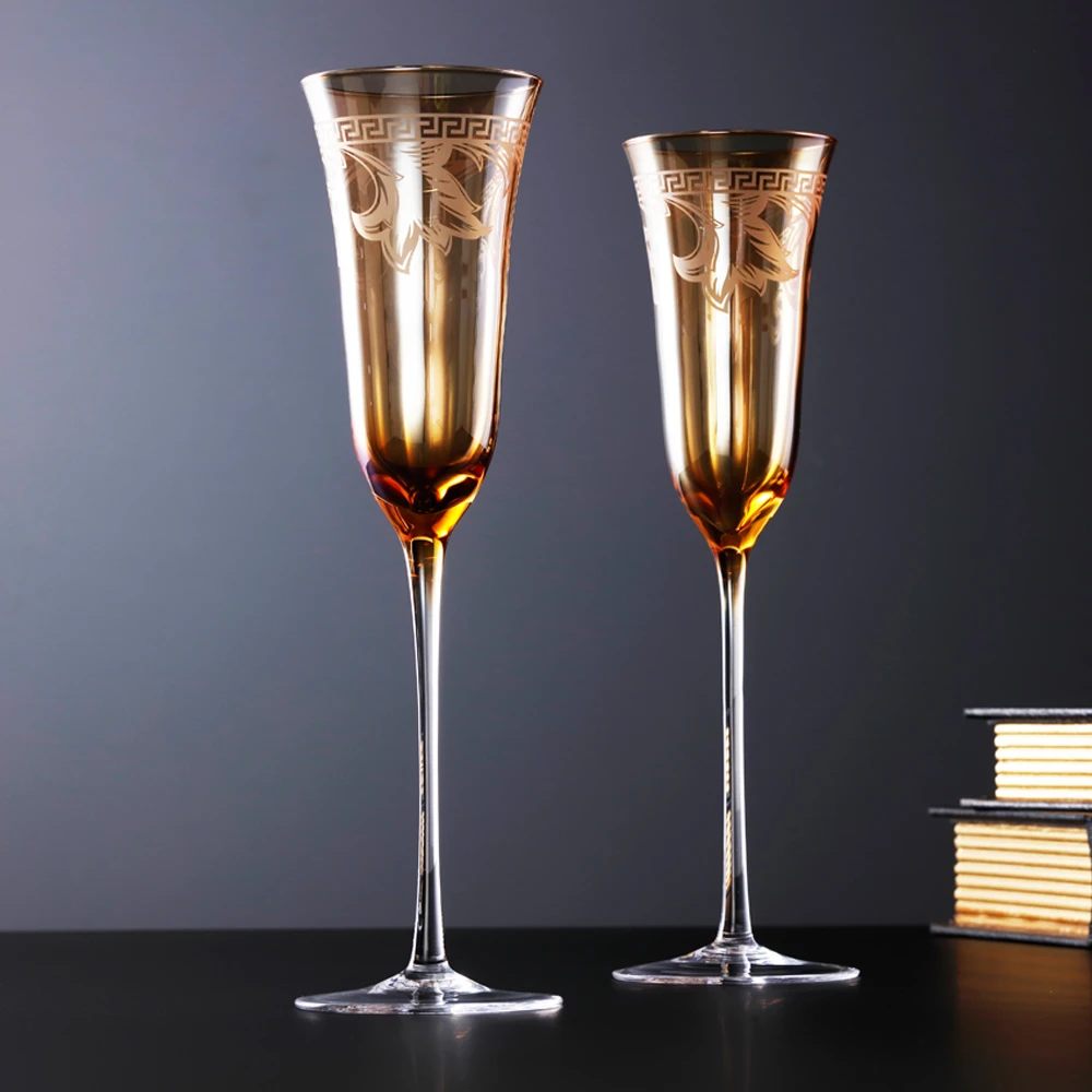 捷克水晶玻璃香槟杯套装家用高档气泡鸡尾酒高杯