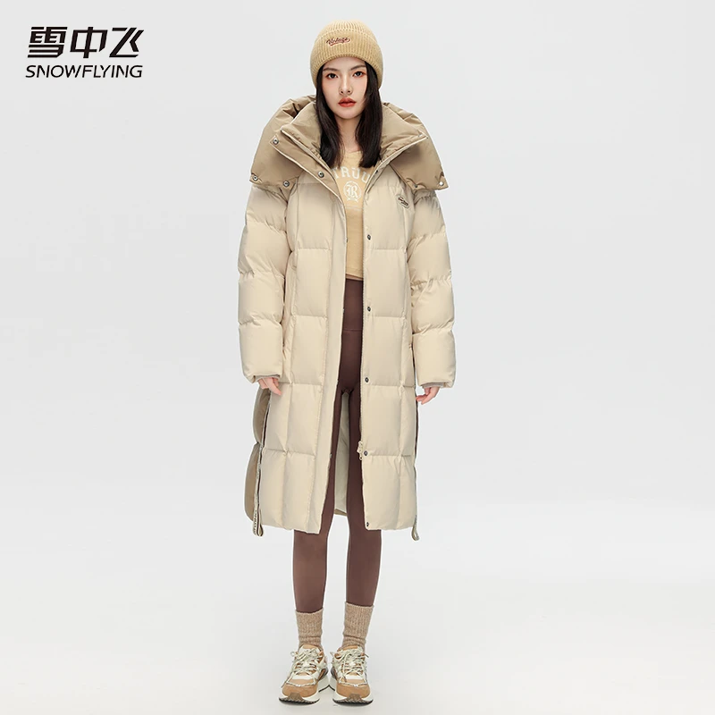 雪中飞25新款韩版淑女风多色中长款保暖羽绒服外套X30140868