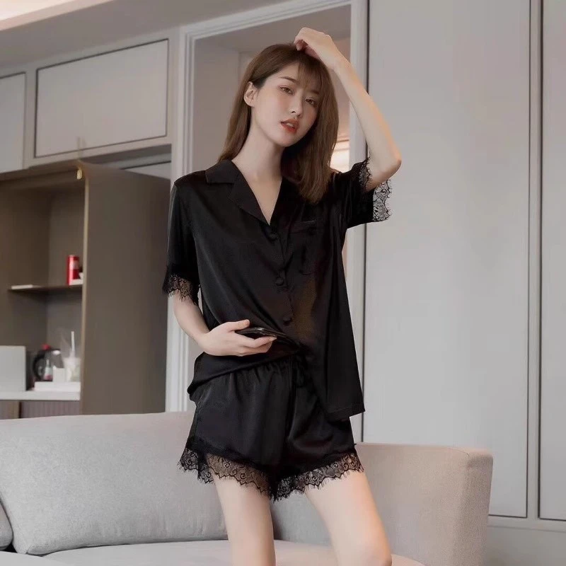 冰丝睡衣女款爆款2024新款夏季薄款套装网红女士仿真丝家居服夏天