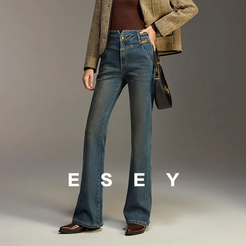 ESE·Y 咖啡大师水洗系列-小蛮腰微喇裤