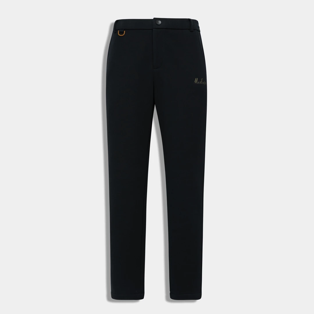 【加绒加厚】美杜莎男士休闲裤秋冬新款时尚百搭黑色直筒裤子24562