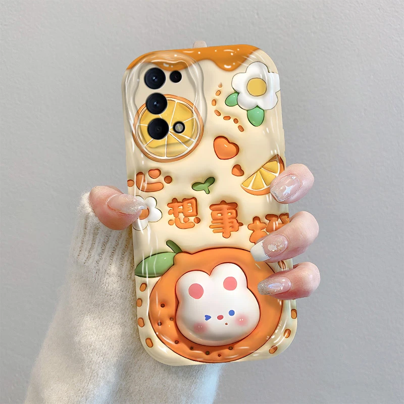 适用于心想事橙OPPOReno5PRO手机壳PDSM00可爱小众耐磨简约新女高