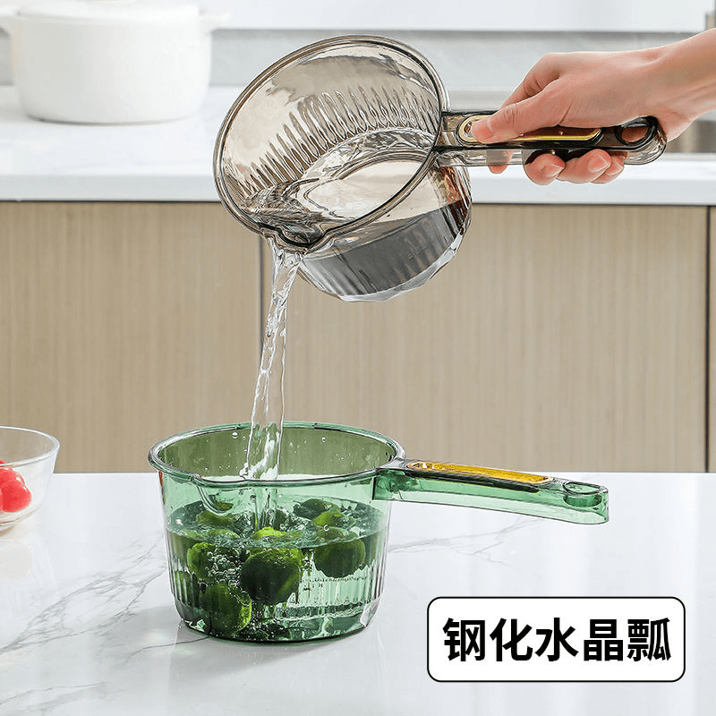 【摔不破】家用水瓢特厚厨房水瓢加深加厚长柄创意塑料透明水瓢