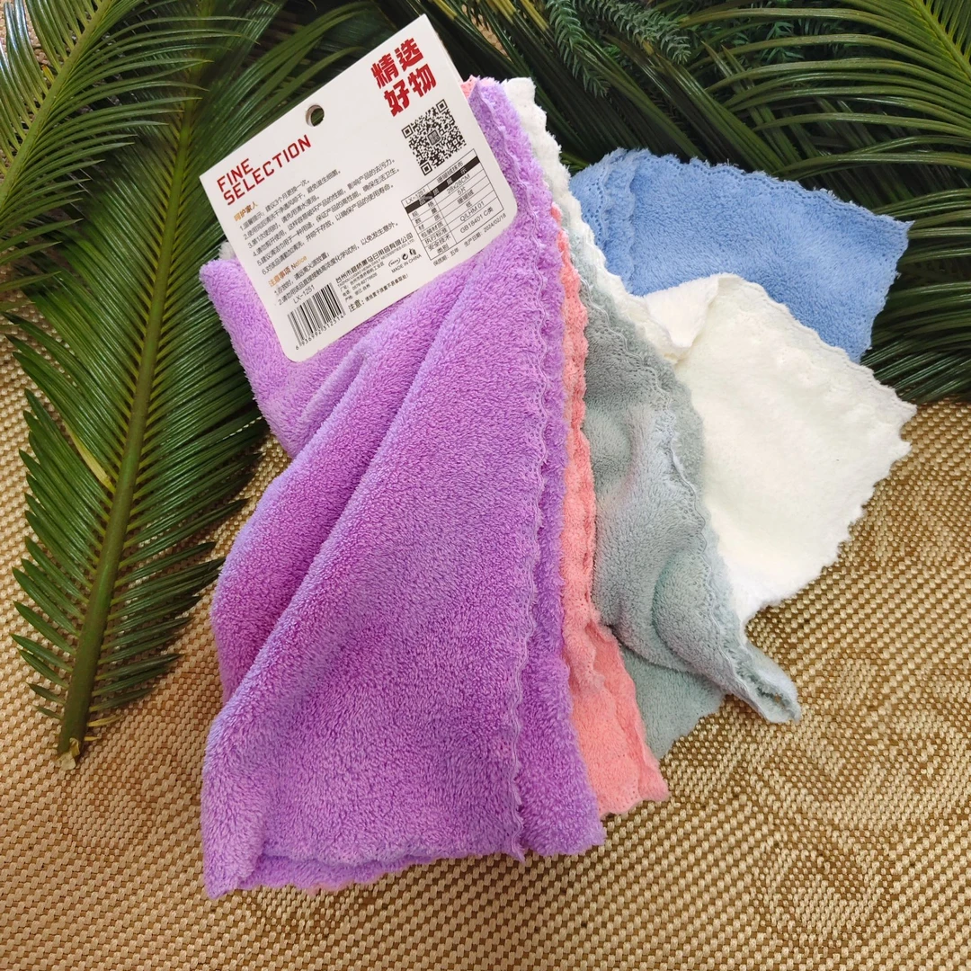 五片装珊瑚绒抹布家用清洗吸水更换清水晾干去污力清洁巾加厚拖地