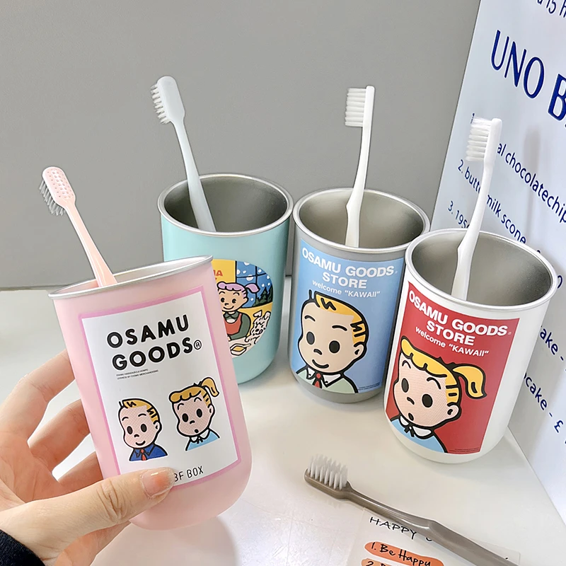 新款不锈钢水杯情侣高颜值家用牙刷杯简约可爱创意漱口杯宿舍牙杯