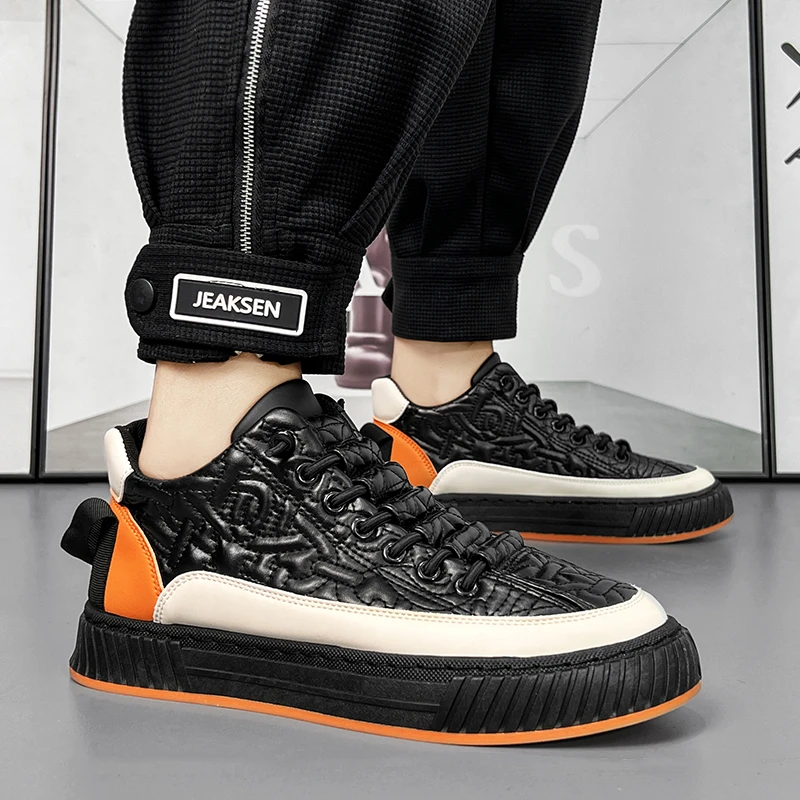 男士休闲板鞋2024新款秋季ins潮鞋时尚百搭厚底低帮板鞋 95