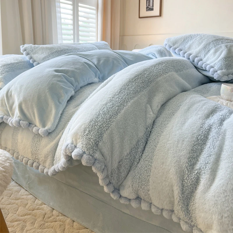 冬仿兔毛绒四件套加厚保暖牛奶珊瑚绒床单双面法兰绒被套床上用品