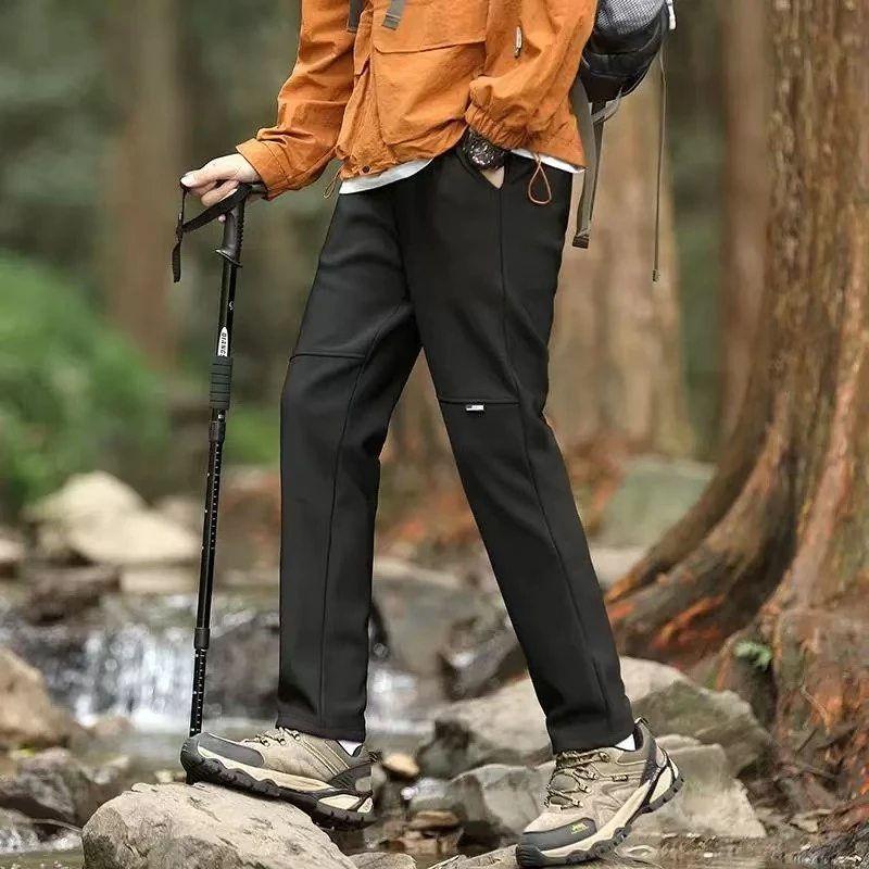 黑金沸腾锁温冬季户外冲锋裤男女加厚加绒裤防风防水直筒休闲裤