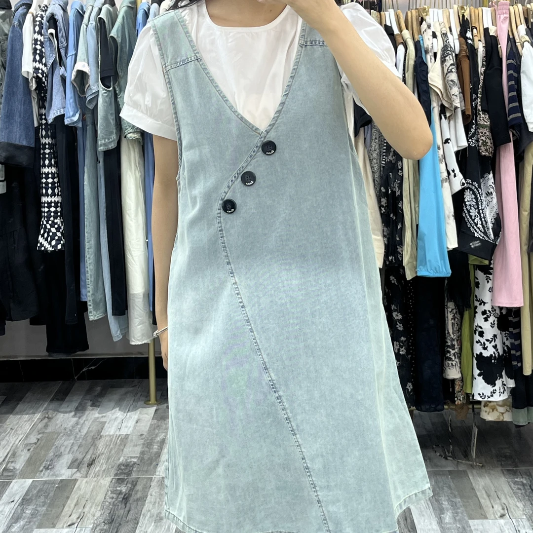 488 遮肉显瘦牛仔背带女装连衣裙