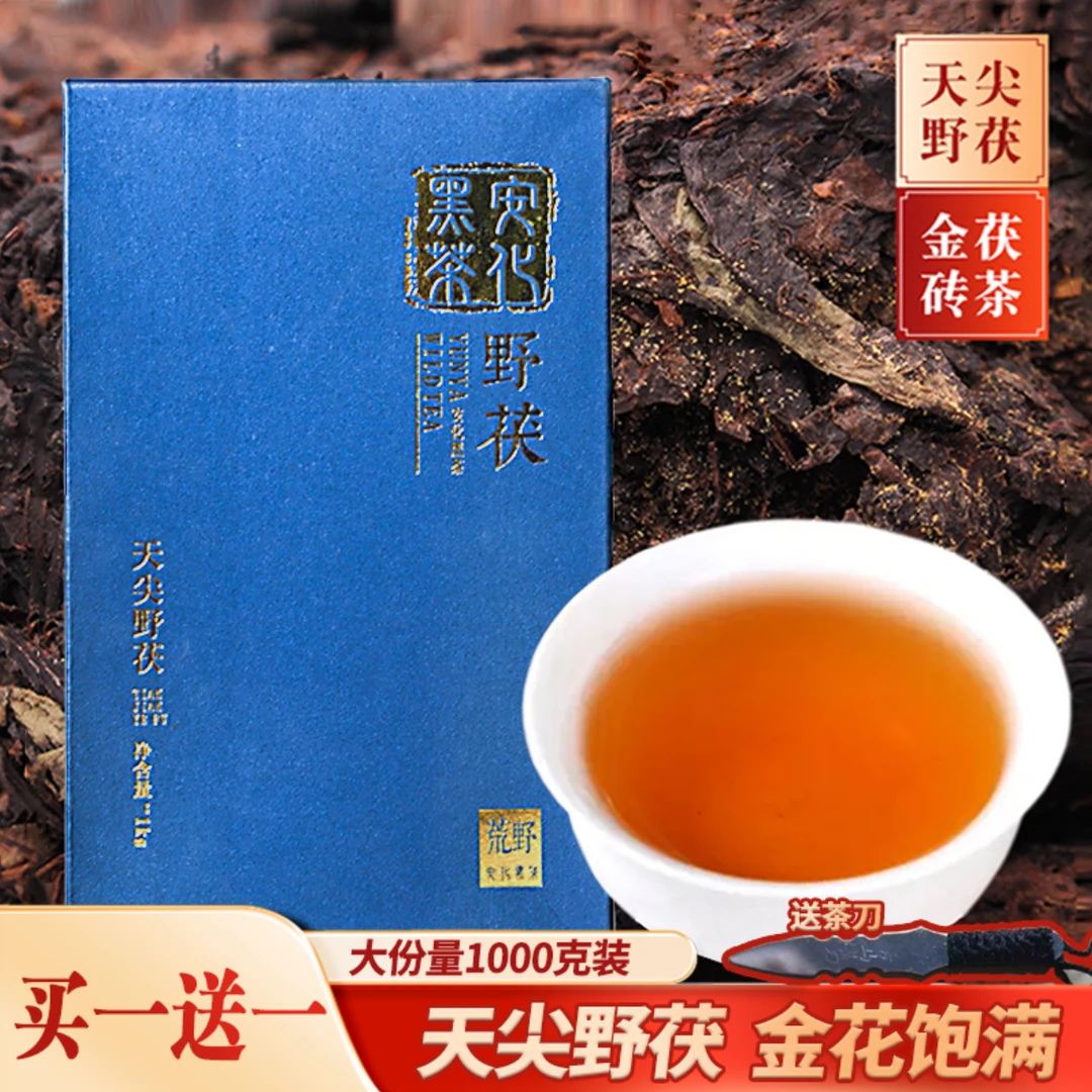 五龙山2015年野生原料安化黑茶金花茯茶口感醇和正宗泡茶经典收藏
