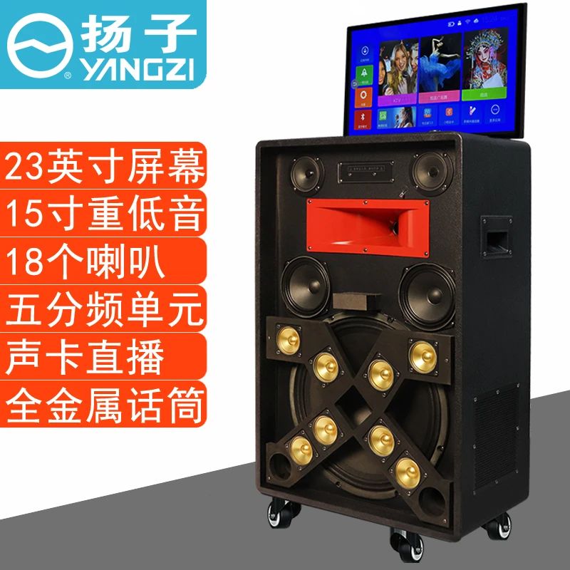 广场舞唱歌神器网红直播声卡专业一体大功率重低音便携式户外音响