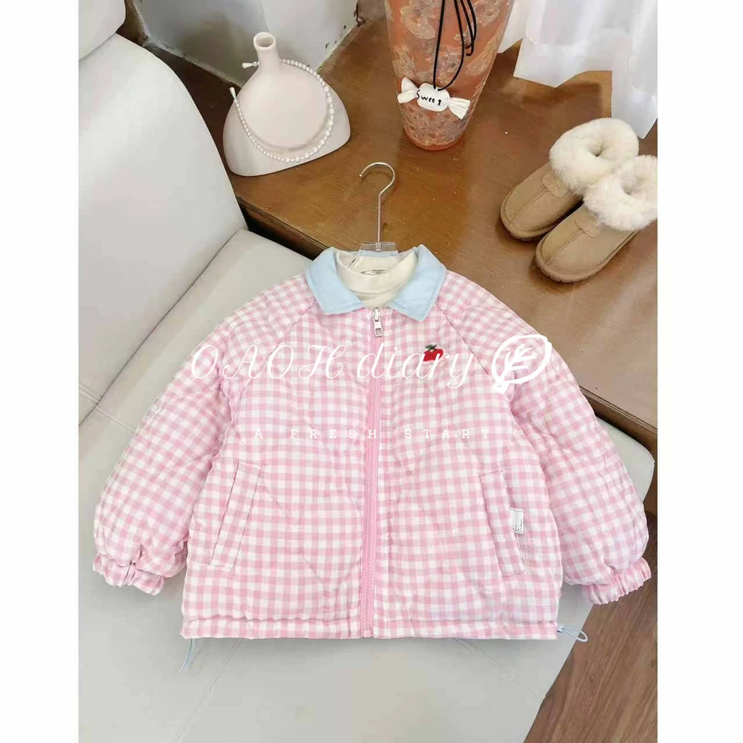 冬季女中大童时尚百搭休闲棉服儿童洋气夹棉外套棉衣C1C3779