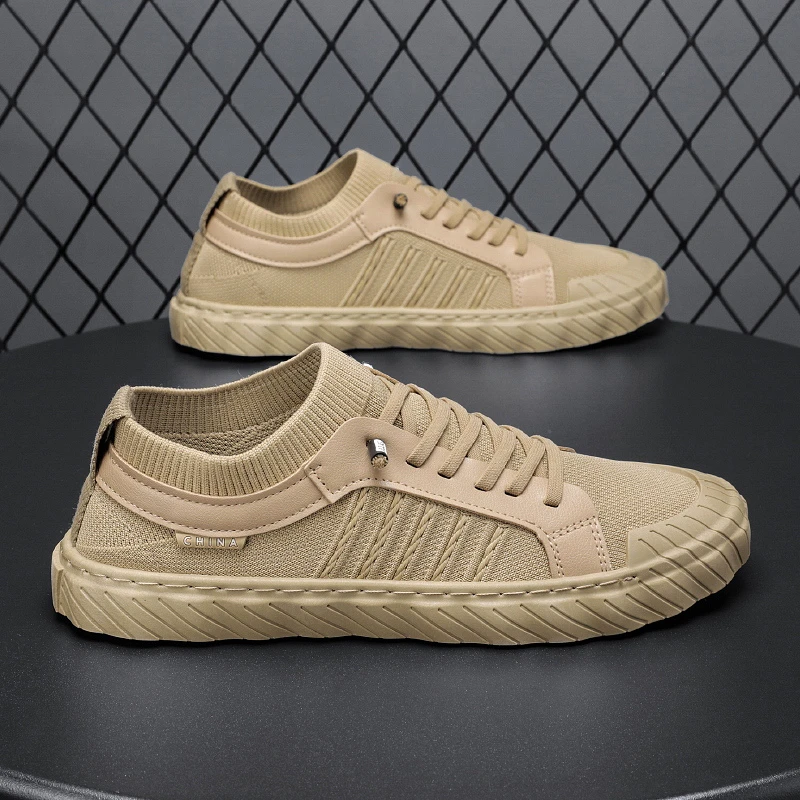 春季透气运动板鞋潮流薄款男鞋潮鞋防臭百搭男士工作镂空低帮平跟