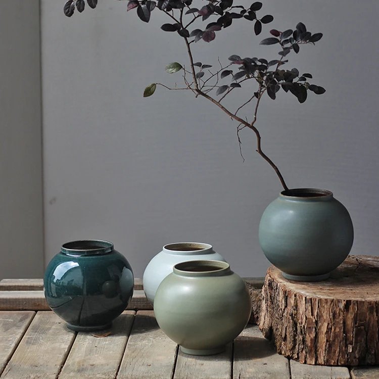 繁星设计感诧寂风新中式禅茶桌面摆件可种植物陶罐陶瓷花盆高级感