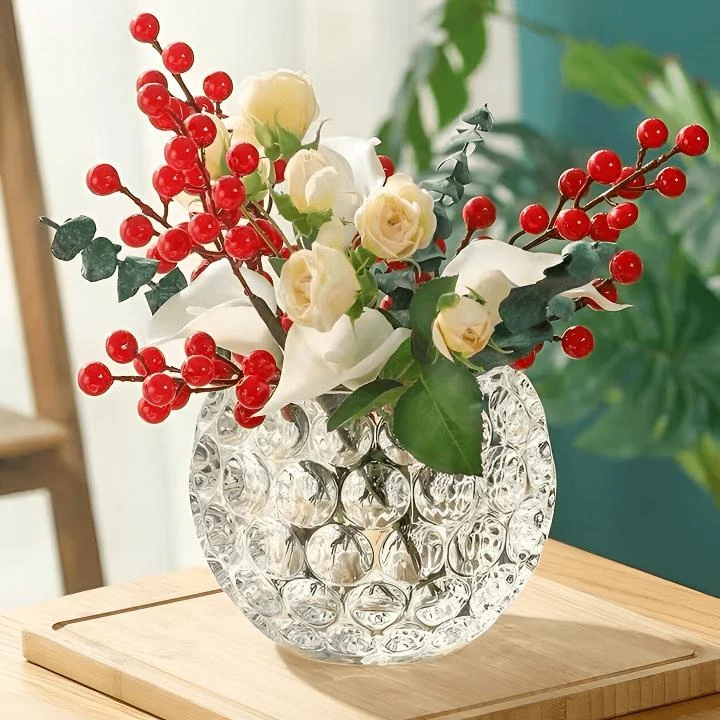 LZJV圆球水晶瓶加厚水培植物透明玻璃花瓶绿萝花盆水养客厅高级感