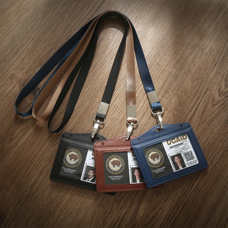 实用全透明镜窗多卡位卡套皮质证件套防干扰门禁卡包刷卡不取卡