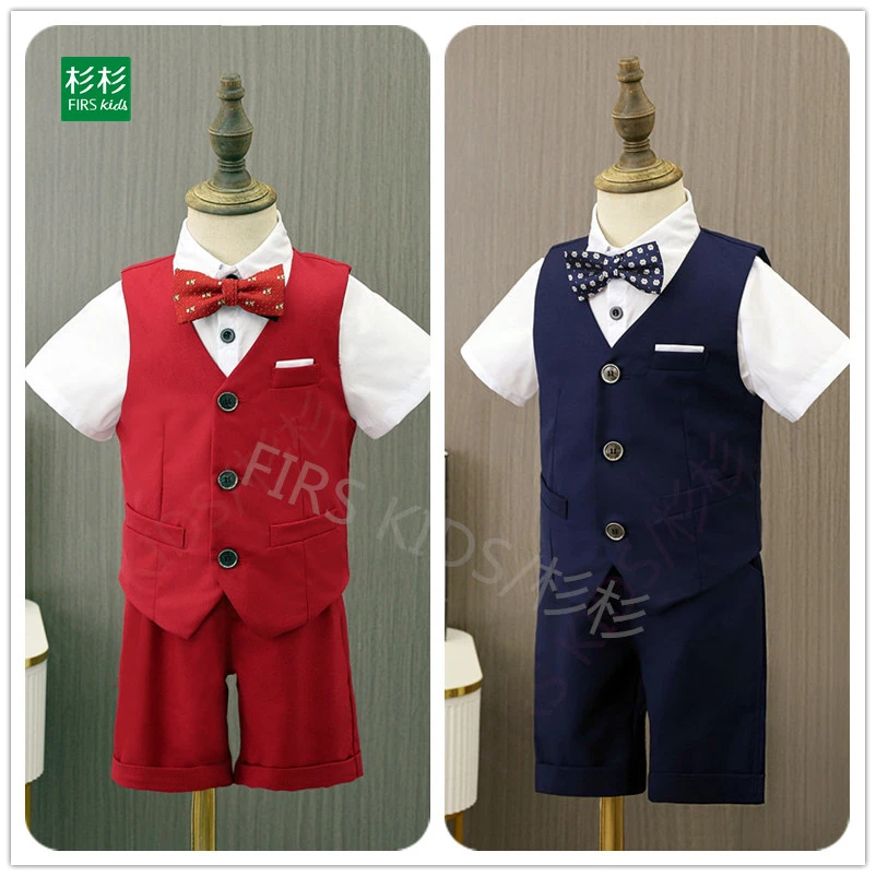 儿童礼服套装男童宝宝夏季小西装男孩演出服生日小西服英伦风帅气