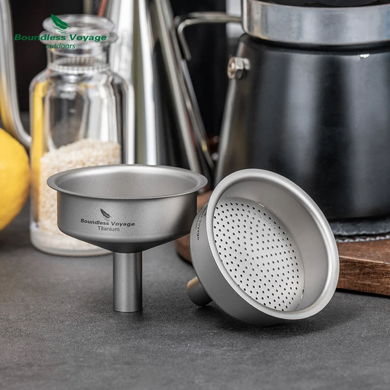 必唯纯钛迷你酒壶小漏斗分装器细口金属多功能家用便携配件圆形新