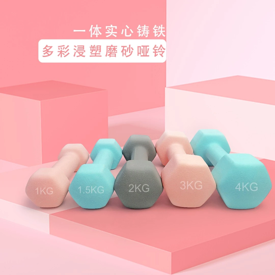 【改价专拍4】浸塑小哑铃-女士家用健身男士青少年儿童浸塑纯铁哑铃