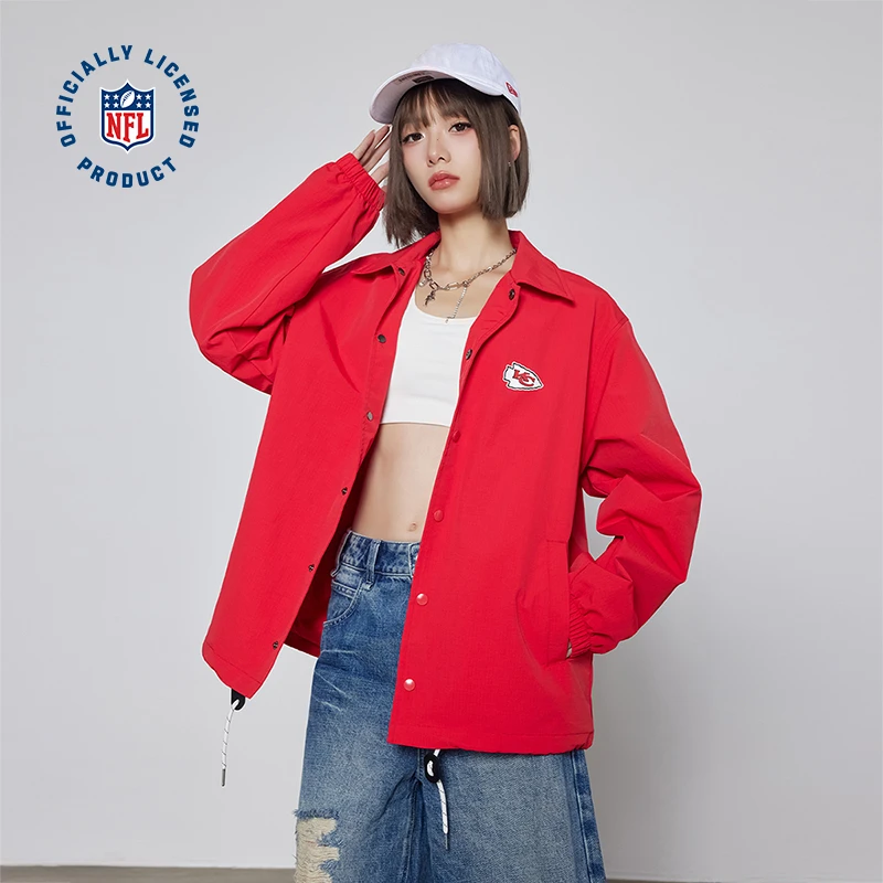 NFL堪萨斯城酋长球队教练夹克 美式复古运动训练防风速干外套