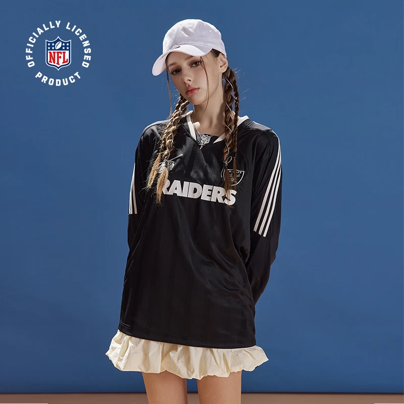 NFL超级碗突袭者美式运动训练球衣速干长袖经典三条杠球衣