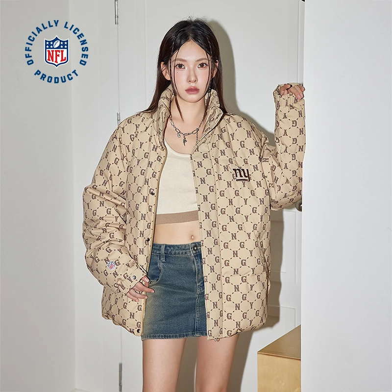 NFL【NY】美橄超级碗纽约巨人队运动秋冬老花满印羽绒服外套