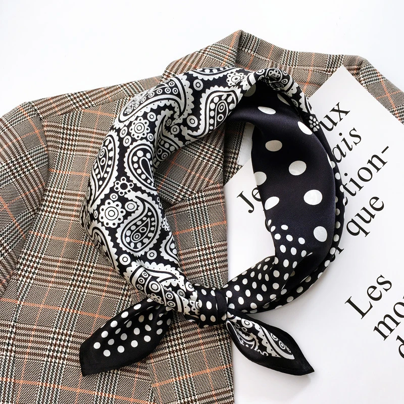 【圆点腰果】丽锦缎90*90方巾丝巾披肩防晒沙滩披肩两用海边旅游