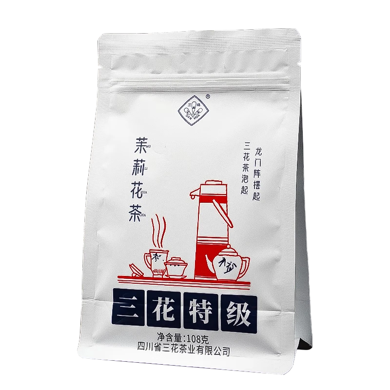 SAN HUA/三花特级茉莉花茶浓香袋装无香精口粮茶四川花茶盖碗茶