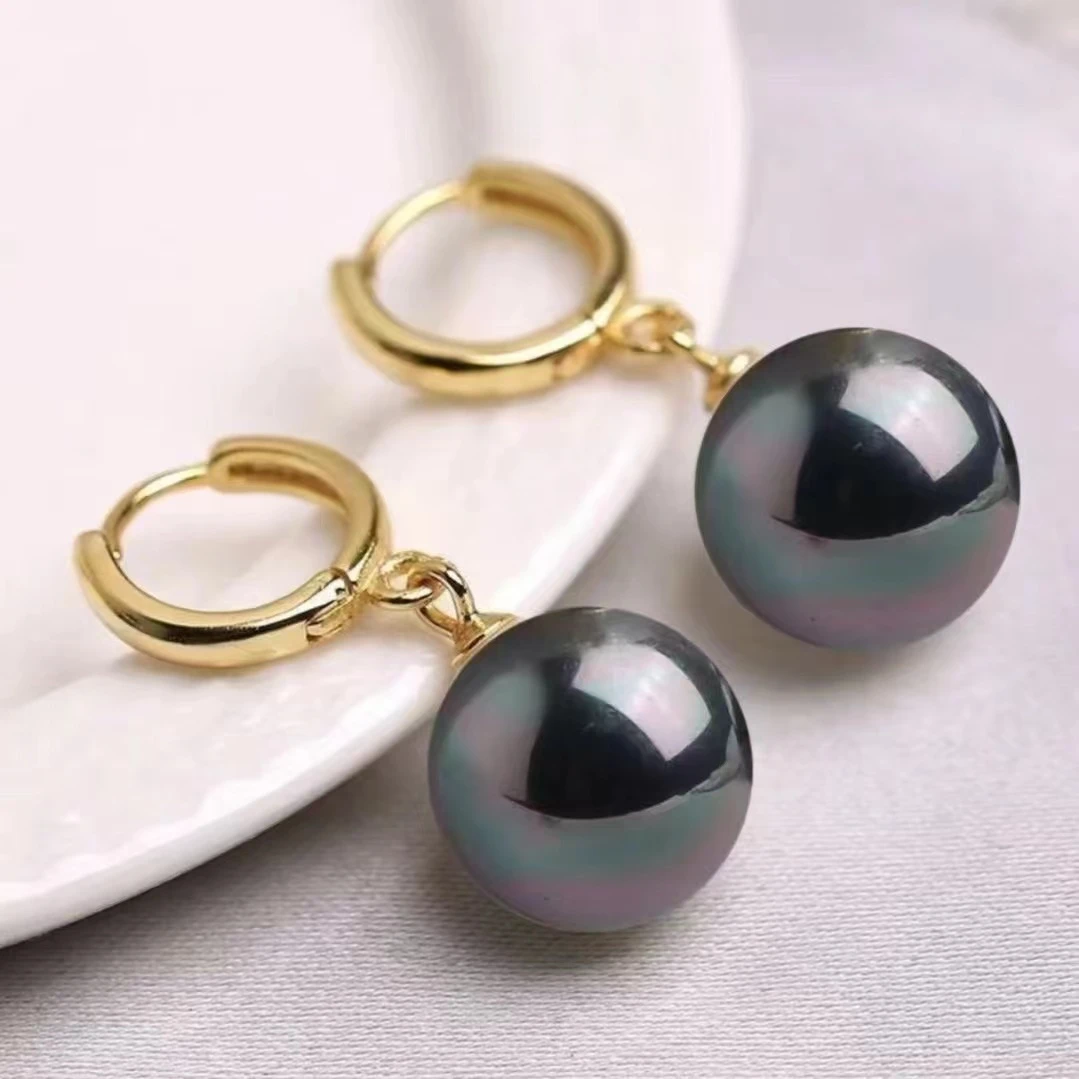 正圆强光时尚墨绿高品质耳环ES234