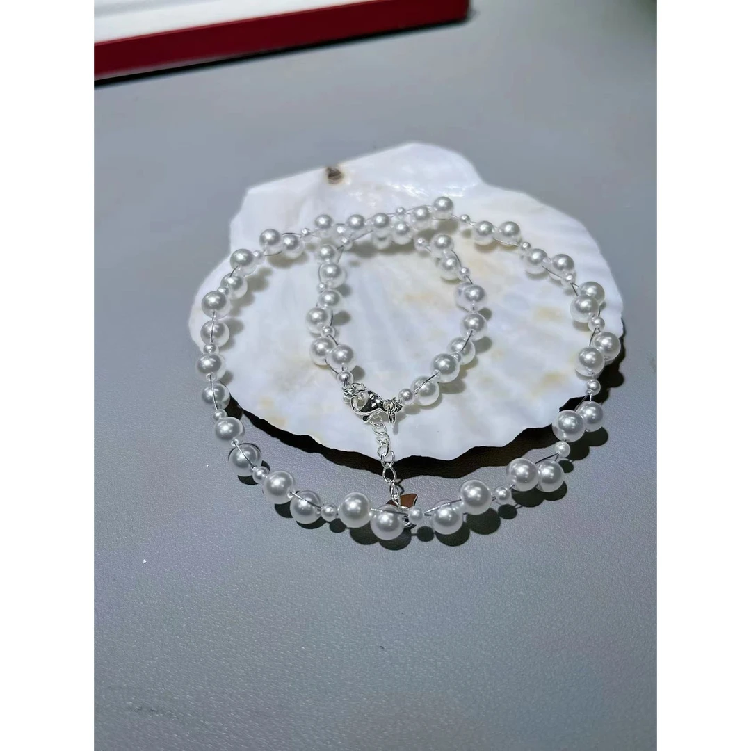 正圆强光白色2+6mm满天星项链