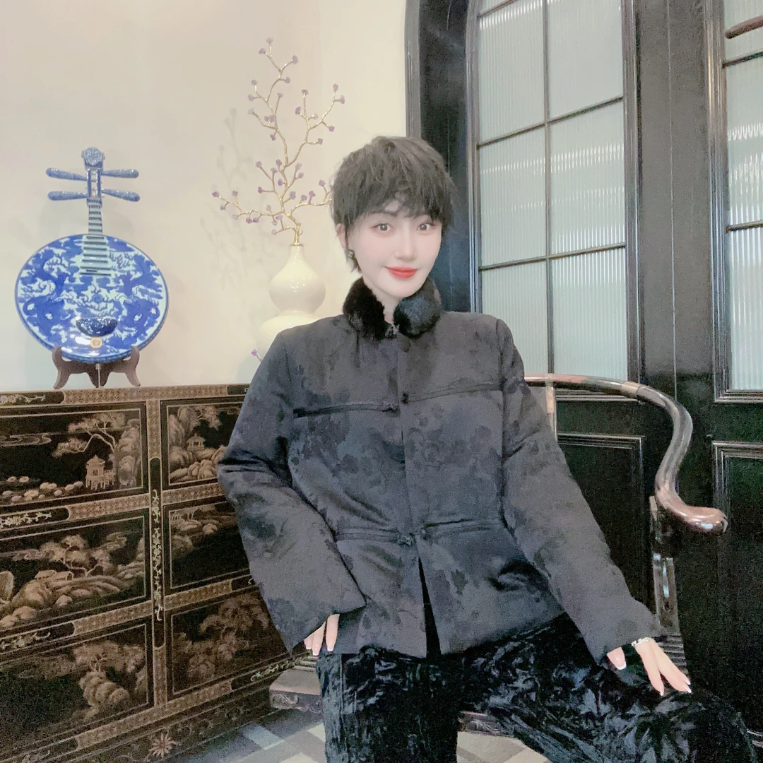 Betty Bairn【花溪梦-加棉】高端新中式醋酸交织提花外套24B-BW6607