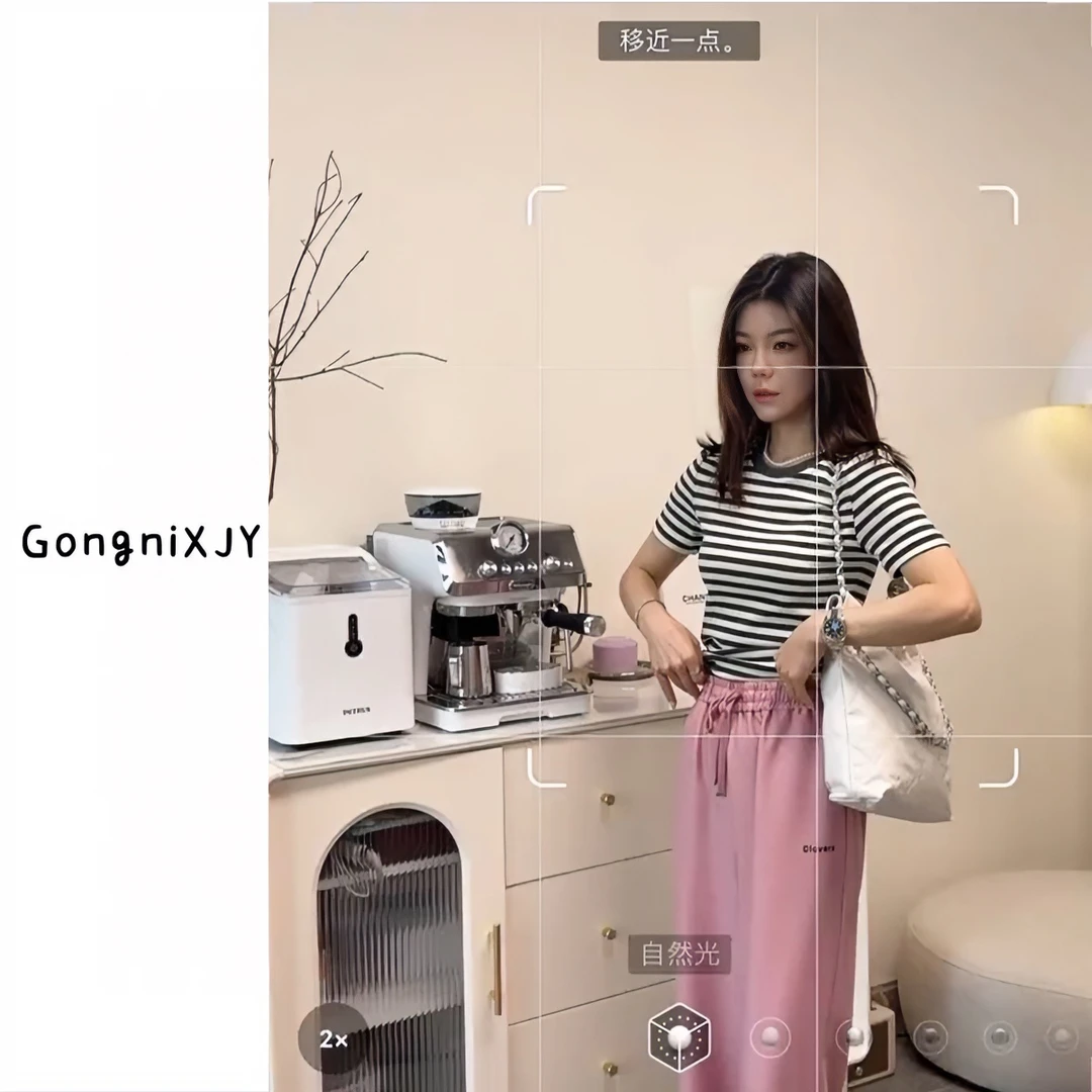 【LINA·GXY】拼色条纹T恤显瘦气质休闲时尚减龄撞色夏季圆领女装