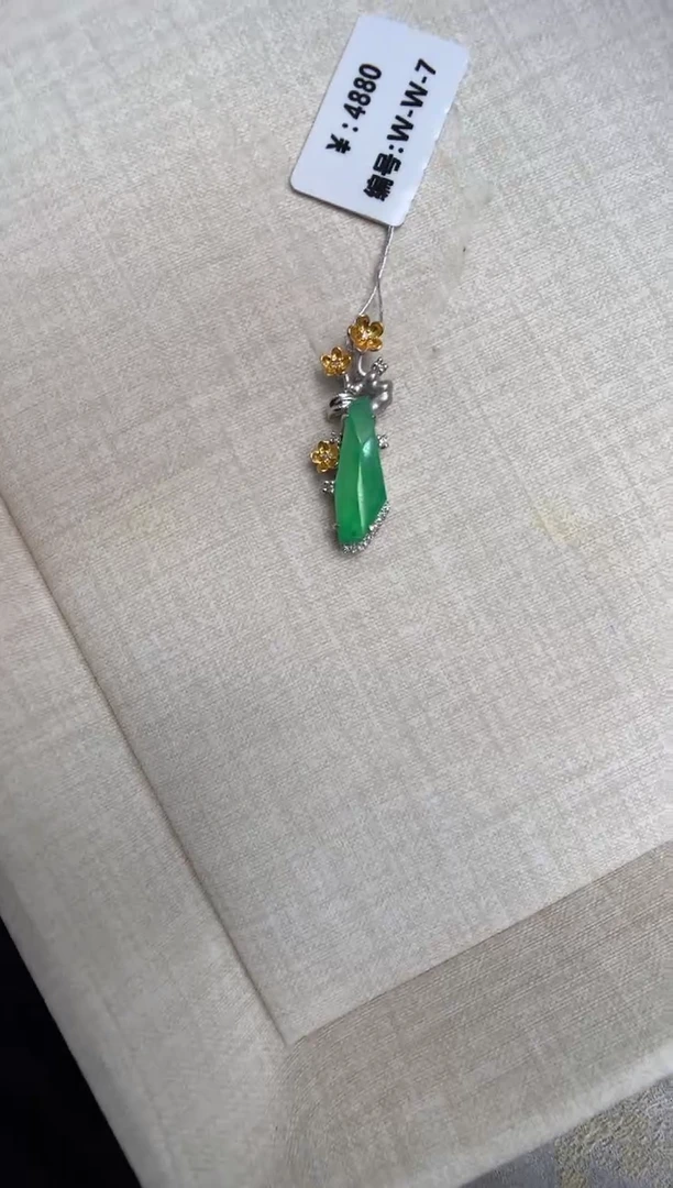 【闪购商品】翡翠颈饰18K金镶嵌随形