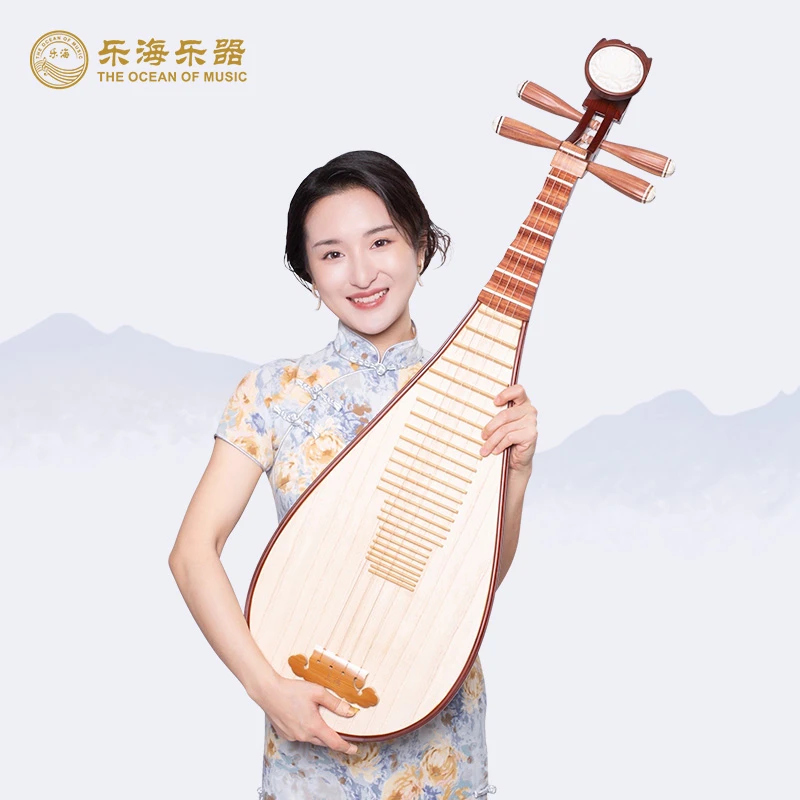 乐海    琵琶乐器专业考级奥氏黄檀木材质原木色白酸枝木琵琶