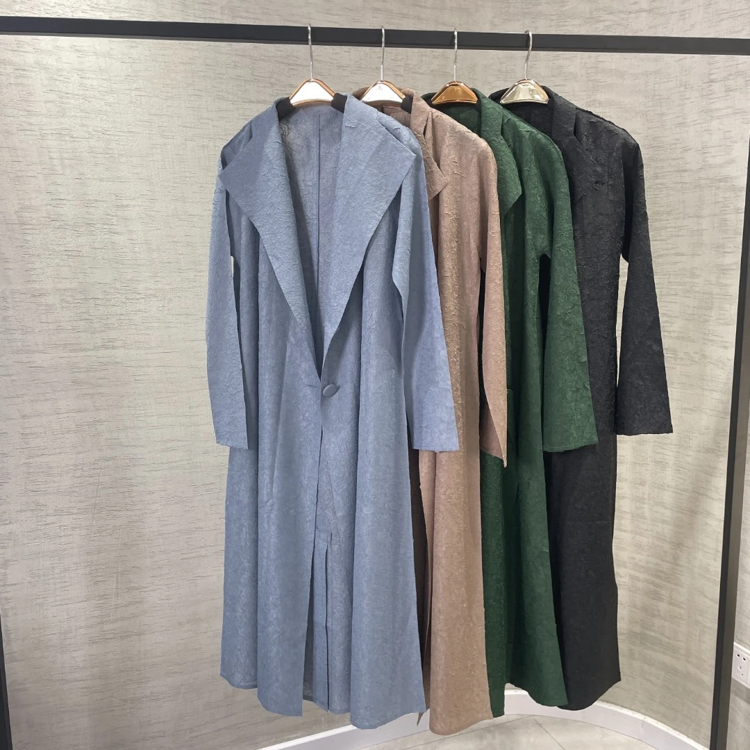 【摺之韵】2024秋季爆款设计师感时尚气质中长款百搭风衣外套#222