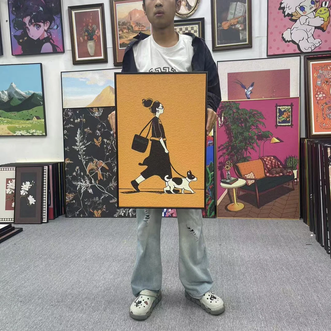 趣味艺术波普风客厅沙发背景墙面装饰画橙色简约现代壁画玄关146