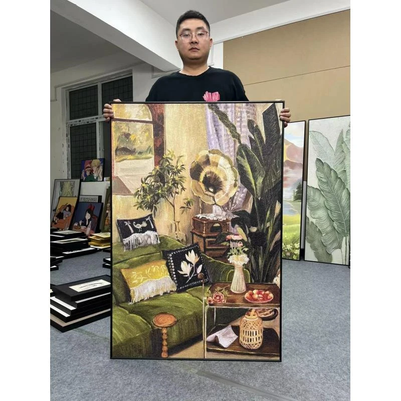 马蒂斯留声机砂岩客厅装饰画玄关挂画卧室画书房艺术挂画80120