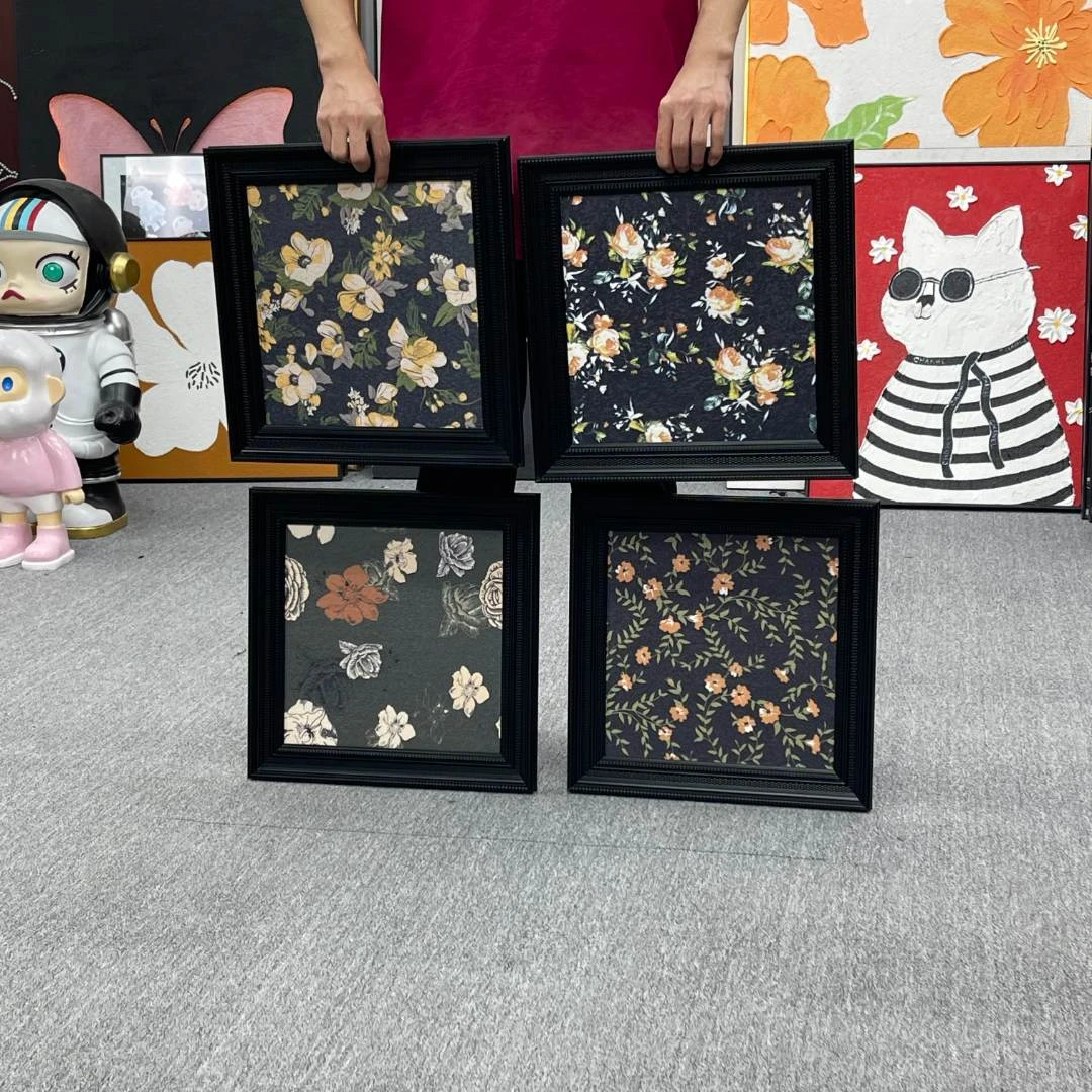 复古欧式餐厅装饰画中古法式侘寂风客厅过道走廊玄关挂画花卉440