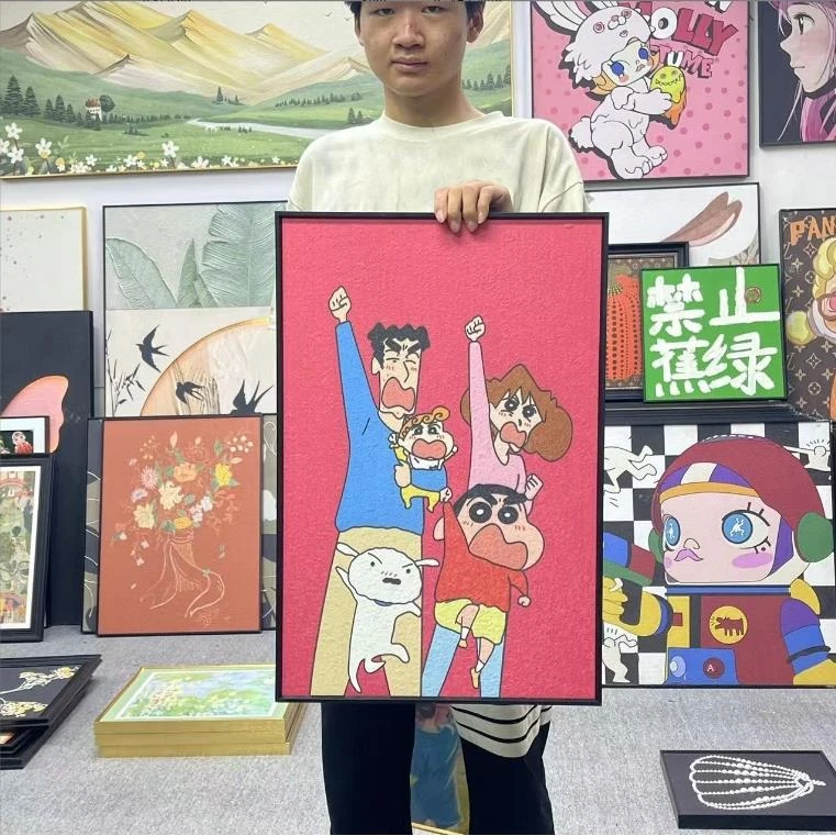 趣味挂画可爱背景墙床头动漫插画装饰画简约小清新卡通小新146