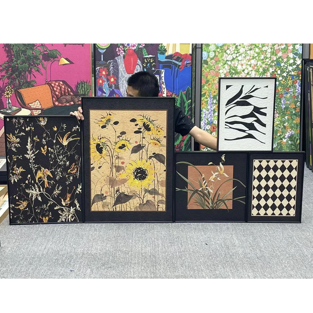 中古风客厅组合装饰画法式复古挂画美式高级感沙发背景墙艺术500