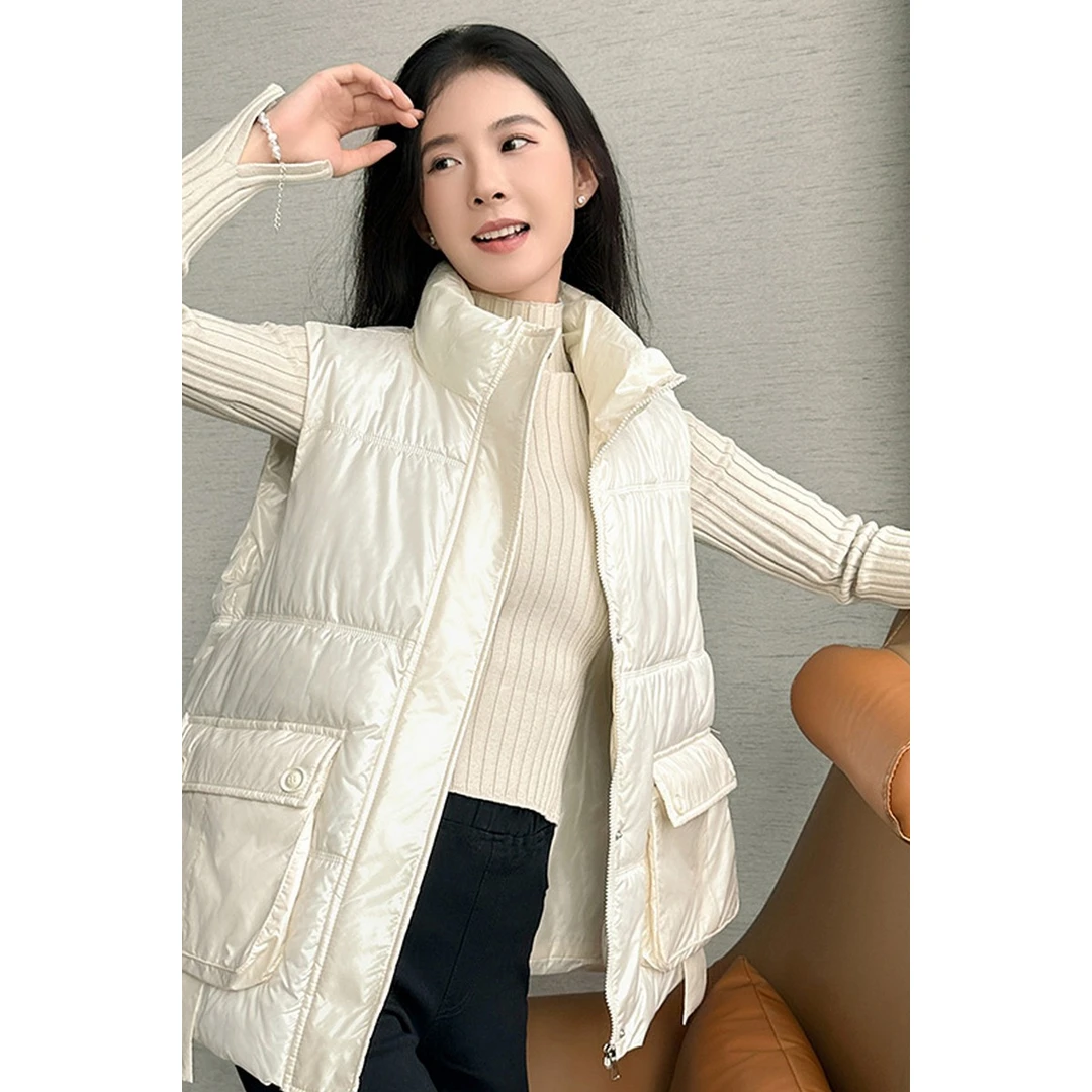 2025年秋冬季新款洋气棉马甲女短款时尚百搭坎肩背心韩版马夹外套
